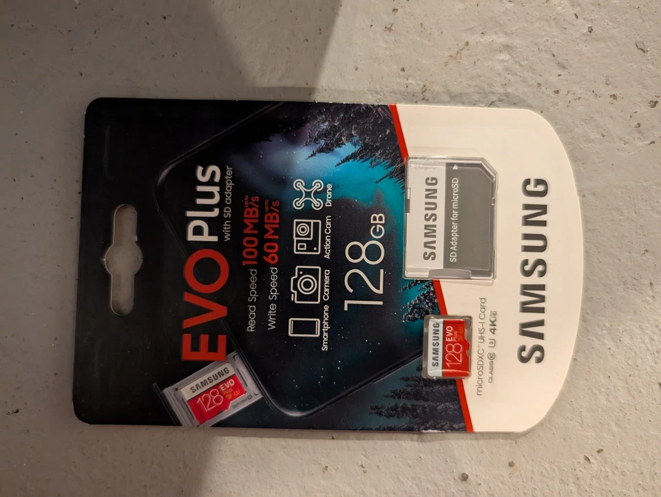 Samsung EVO Plus 128GB Micro SD Card MicroSDXC With SD Adapter U3 Class 10 - Image 1 of 1