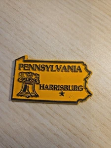 Vintage Pennsylvania Harrisburg Rubber Magnet State Maps Magnetic Collectible - Picture 1 of 3