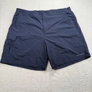 Columbia PFG Cargo Shorts Mens XXL Navy Blue Omni Shade Performance Fishing Gear - Picture 1 of 14