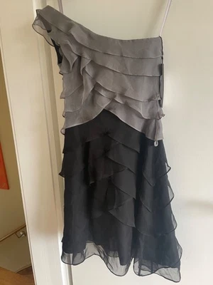 Festamo Kleid Abendkleid Cocktaikleid Ballkleid Volantkleid anthrazit schwarz 34 - Bild 1 von 4