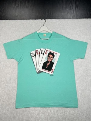 + Camisa De Colección 1987 Elvis Presley Rey de Corazones Hombres XL Se Ajusta a L - Estrellas Pantalla Verde azulado Foto 1 de 4