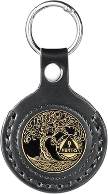 AA Coin Holder Keychain - Fits 34Mm Coins, Hand-Stitched for Recovery Tokens - Image 1 of 4