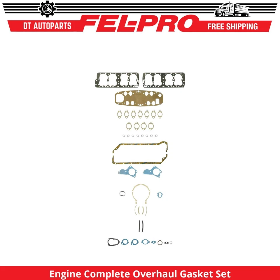Juego completo de juntas de revisión para motor Ford F-1 1948-1952 3,9 L V8 Fel-Pro 1949 Foto 1 de 1