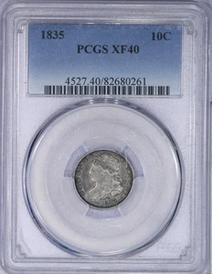 1835 Capped Bust Dime 10c PCGS XF40 EF40 - Sweet Original Coin! - Picture 1 of 4