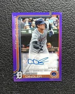 2025 Topps Chrome DILLON DINGLER Purple Refractor Auto RC #’d /250 SP! * Tiger - Bild 1 von 2