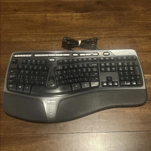 Microsoft Natural Ergonomic Keyboard 4000 v1.0 KU-0462 USB Black -Tested  - Picture 1 of 16