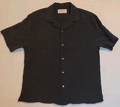 Abercrombie & Fitch Summer Linen Blend Button Up Shirt Black size Large - Image 1 of 4