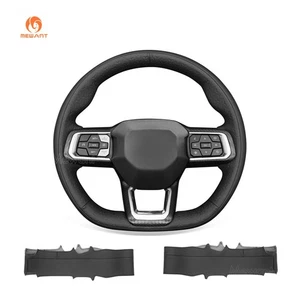MEWANT DIY Embossed Faux Leather Steering Wheel Cover for Ford Mustang 2024 - Picture 1 of 9