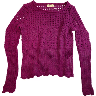 Hollister Sweater Women’s S Purple Crocheted Y2K Grannycore Loose Knit - Image 1 of 4