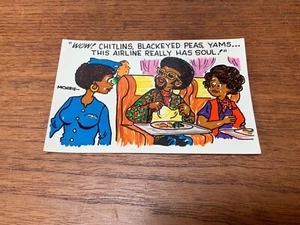 Postal de colección Morrie Turner Airline Soul Food Humor años 70’s - Imagen 1 de 2