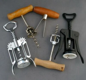 Vintage 5 Metall & Holz Korkenzieher Weinflaschenöffner Sammlung Bargeschirr - Bild 1 von 7