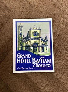 GRAND HOTEL BAYTIANI * GROSSETO * Etiqueta de equipaje / Pegatina - Imagen 1 de 4