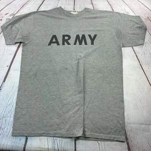 Army T-Shirt Mens Large Gray Doubled Sided Short Sleeve Fitness Uniform - Picture 1 of 8
