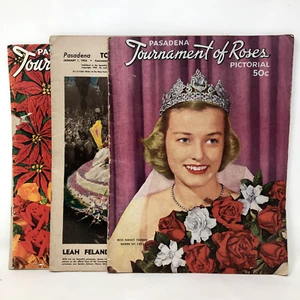 Lot of 3 1950s Pasadena Tournament of Roses Pictorial Souvenir Vintage Magazines - Picture 1 of 23
