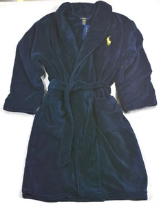Polo Ralph Lauren Microfiber Shawl Robe Navy Plush Big Pony L XL NWT $115 - Picture 1 of 6
