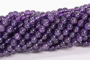 Cuentas de amatista púrpura natural de 4 mm grado AA cuentas sueltas de piedras preciosas redondas - Imagen 1 de 4