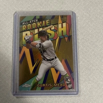 Curtis Mead RC 2024 Topps Chrome Gold Refractor /50 All Etch Rookie Rush #CERR-6 - Image 1 of 2