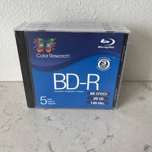 Color Research - P5 Pack - BD-R - Blu-ray Disc - Recordable - 25 GB - NEW - Picture 1 of 3