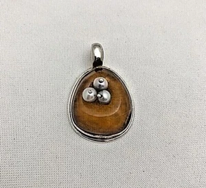 Colgante de plata de ley .925 ~ ámbar báltico natural y pera1 ~ 1/4" x 1 3/4" - Imagen 1 de 8