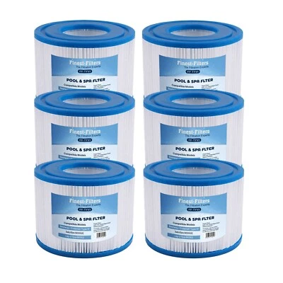 FINEST-FILTERS 6 x Hot Tub Spa Filter Cartridges Compatible For Lay-Z-Spa Intex Type VI Bestway
