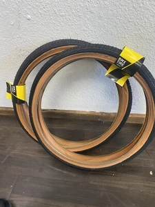 GT LP-5 20" x 1.75" BMX bicycle skinwall tire - BLACK with TAN SKINWALL (PAIR) - Picture 1 of 2