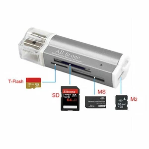 Kartenleser Kartenlesegerät Card Reader Micro SD MMC M2 USB Stick Adapter Z118 - Bild 1 von 4