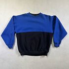 VINTAGE Sears Roebuck Sweater Mens Large Colorblock Blue Black Sweatshirt