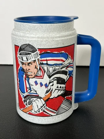 Whirley Industries NHL New York Rangers Insulated Coffee Travel Mug Rare Vintage Cover