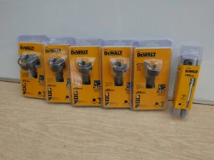 DeWALT 6PCE SELF FEED WOOD AUGER DRILL BIT SET 25 32 35 41 51MM + EXTENSION  - Picture 1 of 1