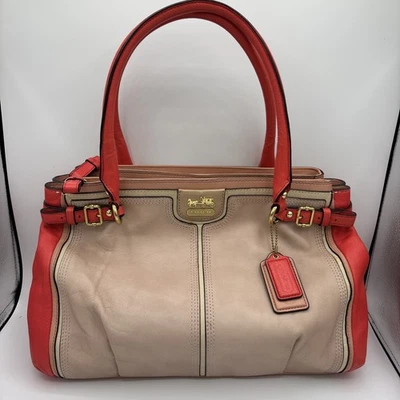 Bolso de Mano Coach Madison Colorblock Cuero Coral Kiwi Kara J1294-22701 Foto 1 de 4