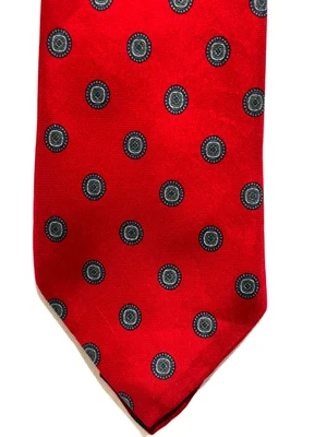 Corbata de cuello de seda geométrica roja Lanvin para hombre clásica dinero antiguo París Italia clásica Foto 1 de 4