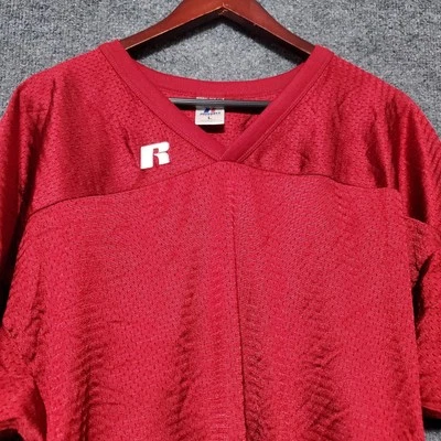 Camiseta deportiva Russell en blanco para hombre talla grande roja fútbol americano deportes en el campo NFL Foto 1 de 4