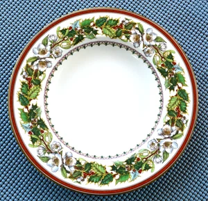 Christmas Rose Large Rim Soup Bowls By Spode, Made In England, Y8560-S - Picture 1 of 5