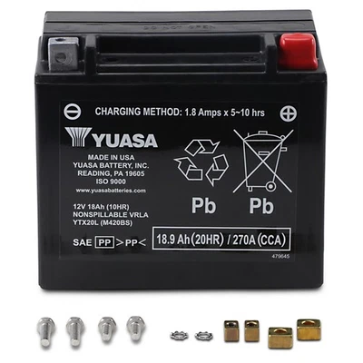 Yuasa Maintenance Free Battery-YTX20L for 2015-2021 Kawasaki JT1500 Ultra 310X - Изображение 1 из 2