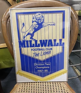Vintage Millwall Football Club Framed Pennant 1987/1988 Division Two Champions - Picture 1 of 3