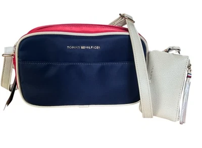 Tommy Hilfiger Camera w/ Pouch Navy Red Zip Nylon Crossbody Bag - Image 1 of 4