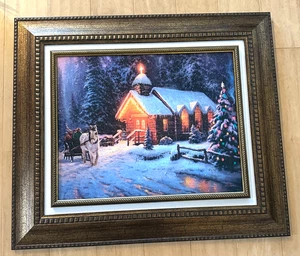Thomas Kinkade Weihnachten Kapelle Akzent Druck gerahmt 30" x 25 - Bild 1 von 14