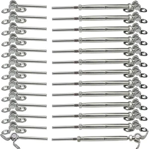 Herrajes para barandilla de cable, kit de barandilla de cable de acero de 30 pares, para riel de cable de 1/8... - Imagen 1 de 6