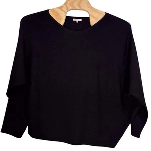 Lafayette 148 New York Sweater Black Asymmetric Dolman Silk Blend Size 3X - Picture 1 of 9
