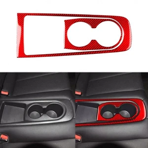 Red Carbon Fiber Rear Water Cup Holder Panel Cover For Hyundai Veloster 2012-17 - Picture 1 of 14