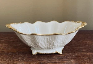 Lenox Lorelei Collection 7" Oval Footed Lorelei Dish w/Gold Trim ~ Discontinued - Picture 1 of 4