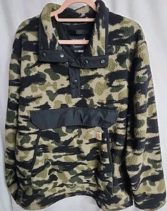 Carhartt Quarter Snap Pullover Sherpa (OJ4991-M) Schwarz Grün Camouflage Fleece Gr. L - Bild 1 von 3
