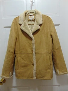 TALBOTS FAUX SUEDE FUR CLASSIC WOMEN'S MID-LENGTH FULLY LINED COAT SIZE M - Picture 1 of 7