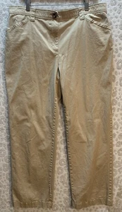 L.L. Bean Pants Womens 18 Classic Fit Straight Twill Khaki Tan - Picture 1 of 12