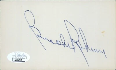 Brooks Robinson Baltimore Orioles Signed 3x5 Index Card JSA Authenticated - Image 1 of 2