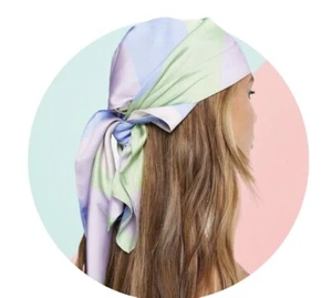 HEAD SCARF HAIR BAND NAVY PEACH STRETCH ROCKABILLY PIN UP SWING - Picture 1 of 4