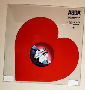 ABBA Lay All Your Love On Me HEART SHAPED VALENTINES 12" RED Vinyl - Foto 1 di 2
