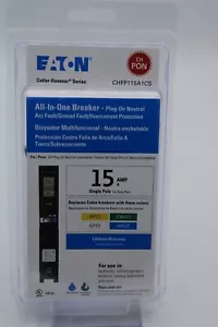 Eaton CHFP115A1CS 1-Pole CAFCI/GFCI Circuit Breaker NEW!! SEALED PACKAGING!! - Picture 1 of 3
