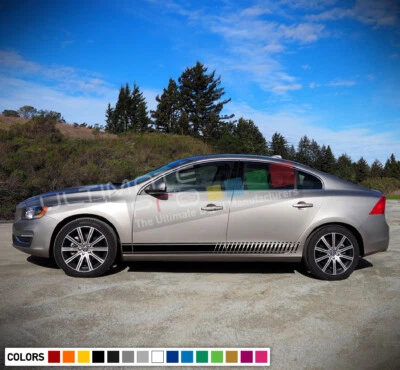 2x Kit de calcomanías de rayas laterales para techo corredizo deportivo Volvo S60 Turbo 2014-2018 Foto 1 de 4