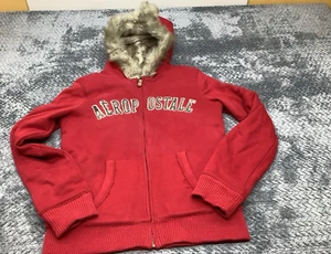 Sudadera con Capucha Aeropostale Para Mujer Grande Forrada de Piel Sintética Cremallera Completa Estilo Y2K - Imagen 1 de 8